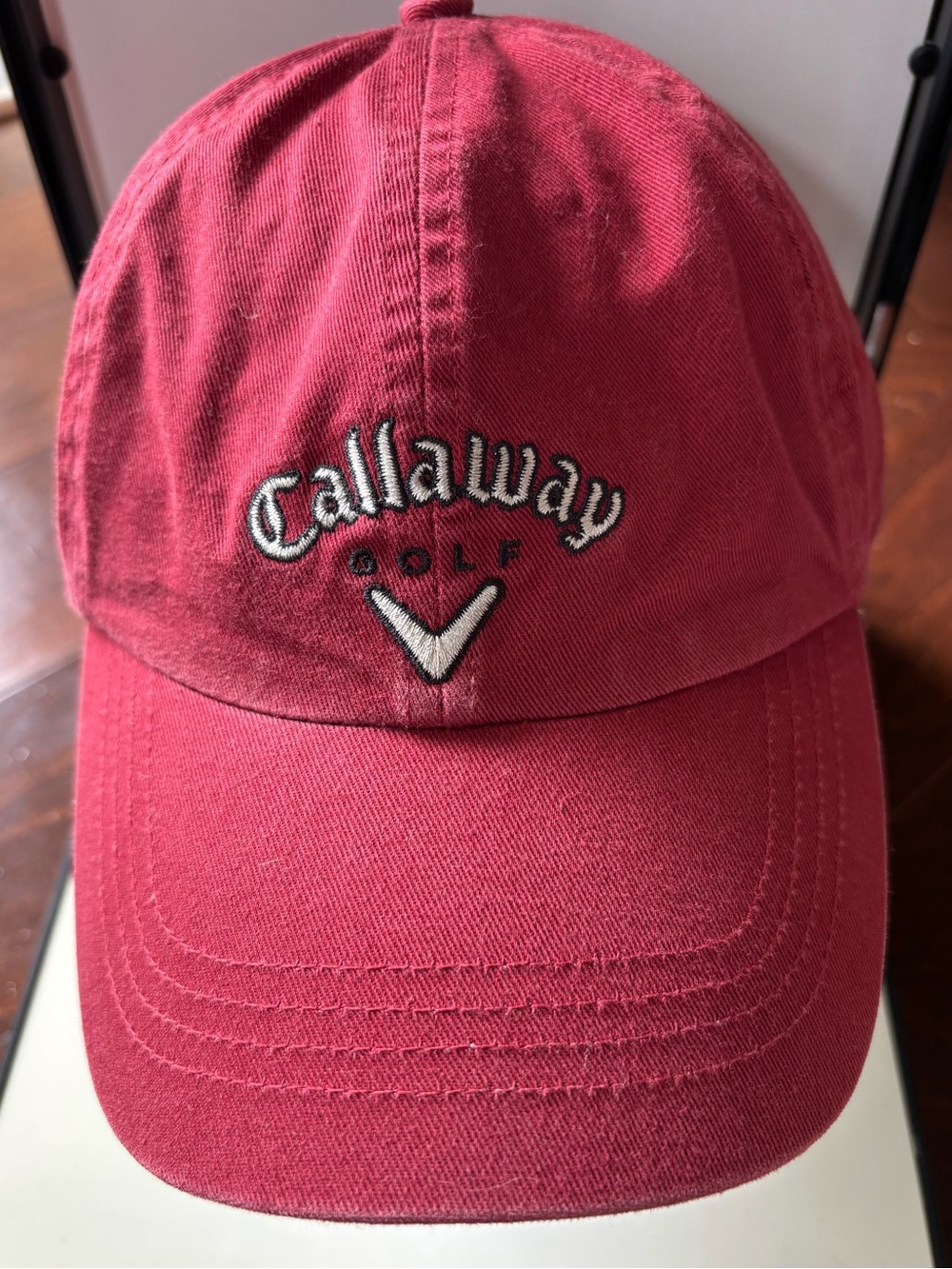 Callaway Golf Cap Slideback Adjustable, Red w White logo, Cotton, One Size, NWOT